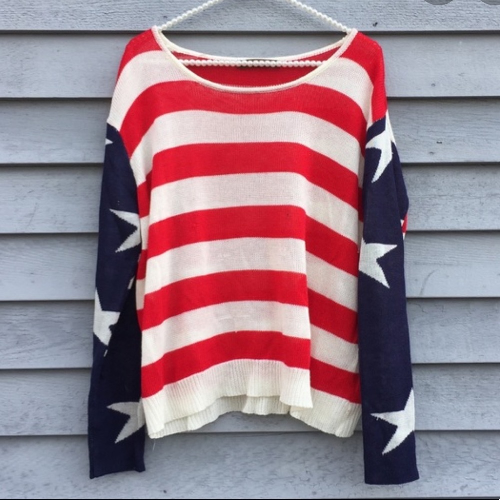 The Classic American Flag Sweater- medium